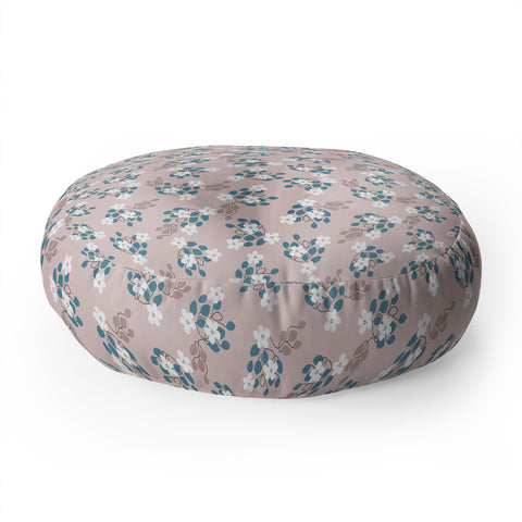 Mirimo Tiny White Flowers Floor Pillow Round