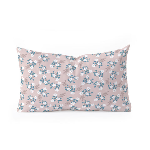 Mirimo Tiny White Flowers Oblong Throw Pillow