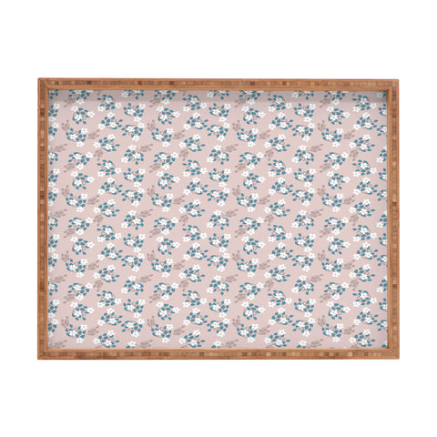 Mirimo Tiny White Flowers Rectangular Tray