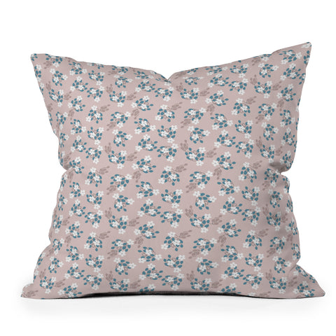 Mirimo Tiny White Flowers Throw Pillow