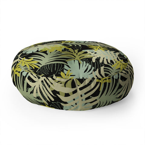 Mirimo Tropical Green Foliage Floor Pillow Round