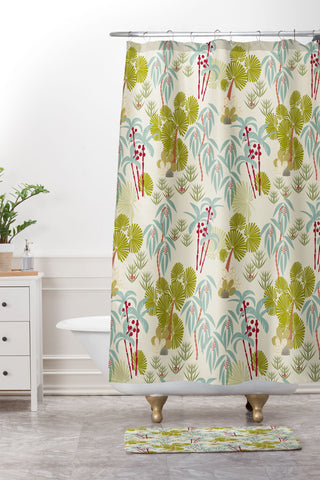Mirimo Tropical Spring Shower Curtain And Mat