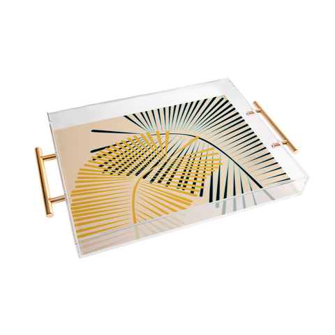 Mirimo Two Palm Leaves Yellow Acrylic Tray