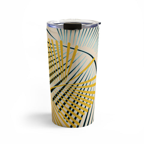 Mirimo Two Palm Leaves Yellow Travel Mug