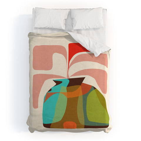 Mirimo Vase with Red Plant Duvet Cover