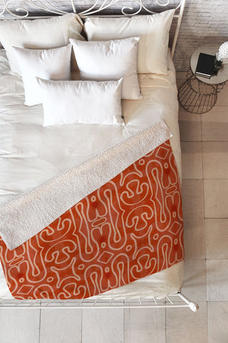 Mirimo Venexiana Burnt Orange Fleece Throw Blanket