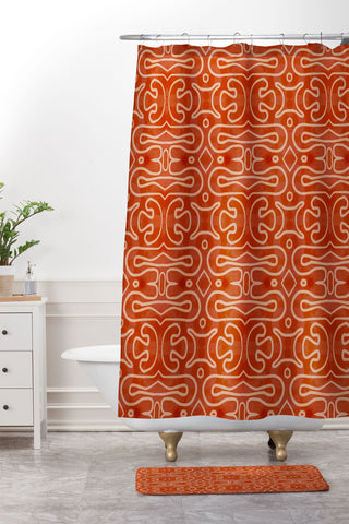 Mirimo Venexiana Burnt Orange Shower Curtain And Mat