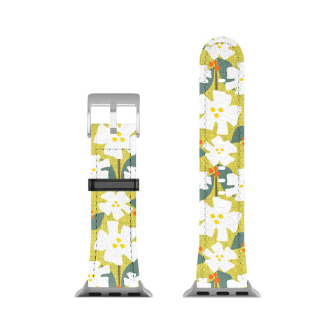 Mirimo White flowers and red berries Apple Watch Band