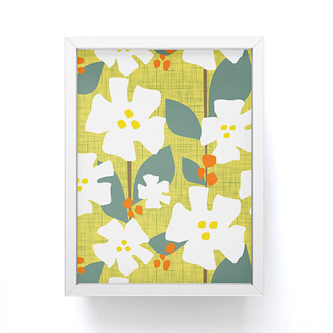 Mirimo White flowers and red berries Framed Mini Art Print