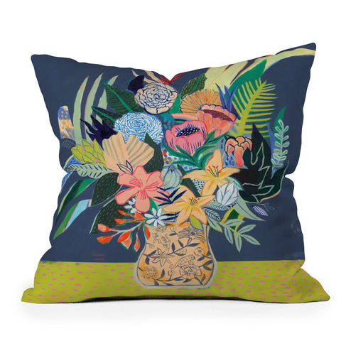 Misha Blaise Design Flowers for Adriana Outdoor Throw Pillow