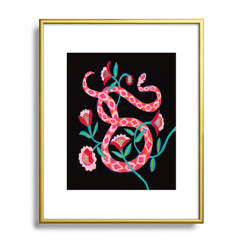 Misha Blaise Design Garden Snake Metal Framed Art Print