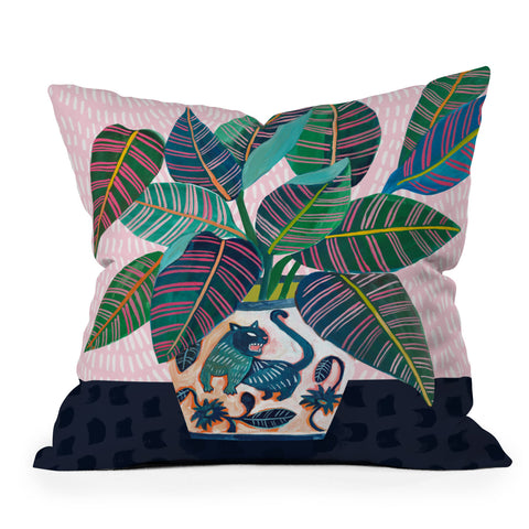 Misha Blaise Design Wild Cat Outdoor Throw Pillow