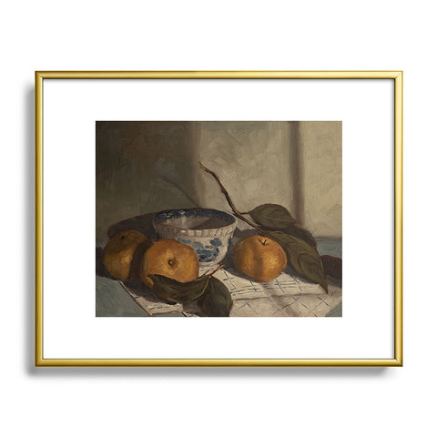 Miss Mustard Seed asian pears transferware bowl Metal Framed Art Print