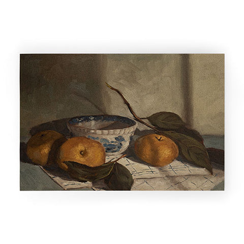 Miss Mustard Seed asian pears transferware bowl Welcome Mat