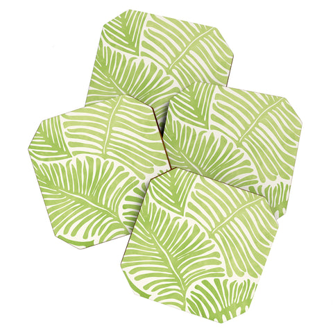 Modern Tropical Bohemian Fern Coaster Set