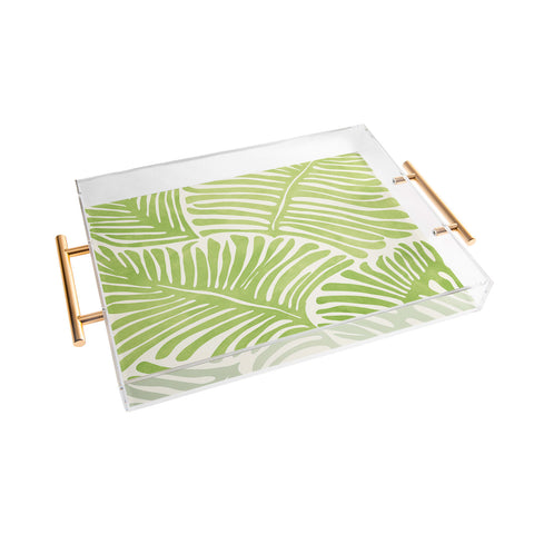 Modern Tropical Bohemian Fern Acrylic Tray