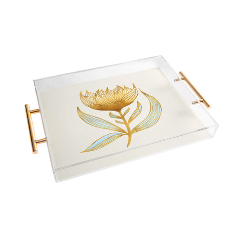 Modern Tropical Bohemian Sunflower Acrylic Tray