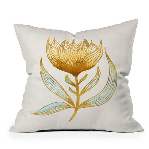 Modern Tropical Bohemian Sunflower Outdoor Throw Pillow