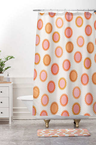 Modern Tropical Bright Sunshine Shower Curtain And Mat
