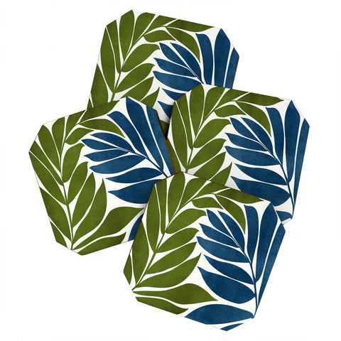 Modern Tropical Deep Woods Coaster Set