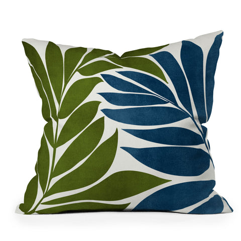 Modern Tropical Deep Woods Outdoor Throw Pillow