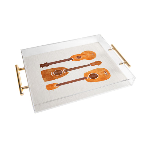 Modern Tropical Hawaiian Ukuleles Acrylic Tray