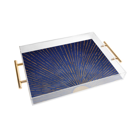 Modern Tropical Indigo Twilight Acrylic Tray