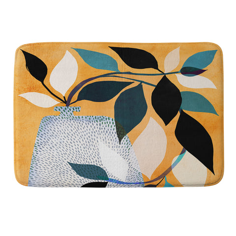 Modern Tropical Ivy in the Courtyard Memory Foam Bath Mat