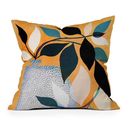 Modern Tropical Ivy in the Courtyard Outdoor Throw Pillow