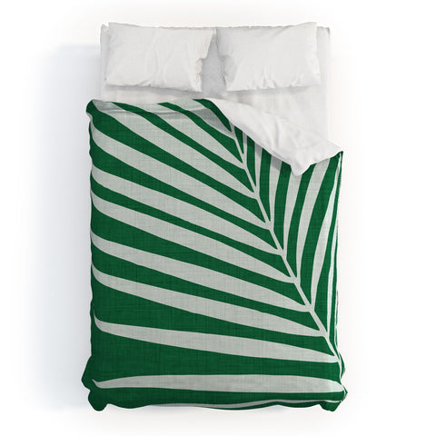Modern Tropical Minimalist Palm Leaf Duvet Cover