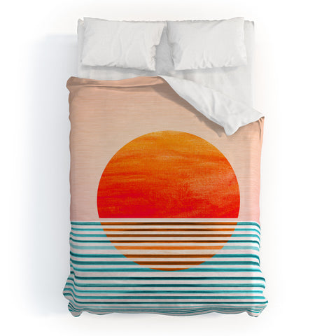 Modern Tropical Minimalist Sunset III Duvet Cover