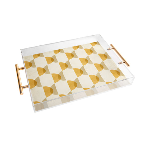 Modern Tropical Shape Study in Gold Geometric Acrylic Tray