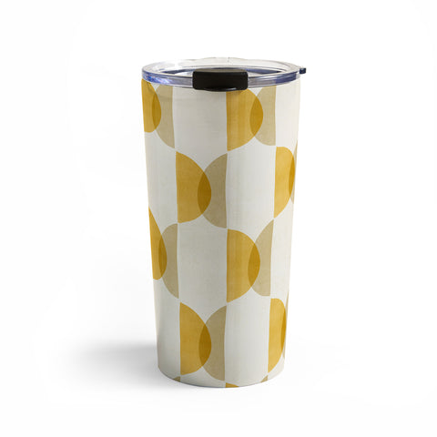 Modern Tropical Shape Study in Gold Geometric Travel Mug