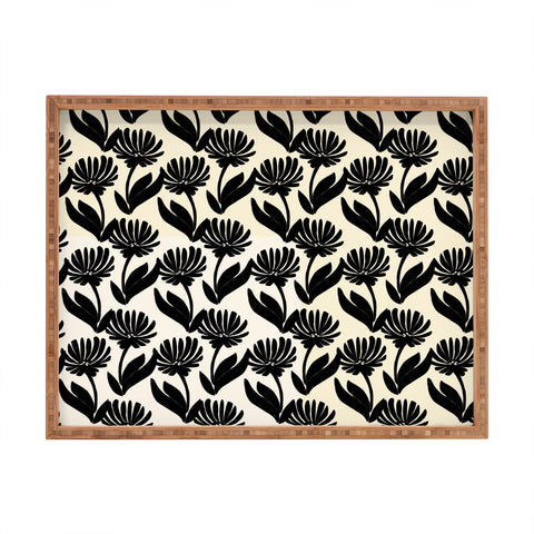 Modern Tropical Silhouette Floral Duo Rectangular Tray