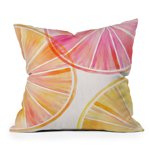 Modern Tropical Summer Citrus Party Outdoor Throw Pillow