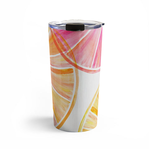 Modern Tropical Summer Citrus Party Travel Mug
