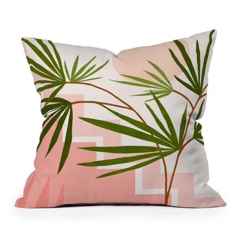 Modern Tropical Summer in Belize Outdoor Throw Pillow