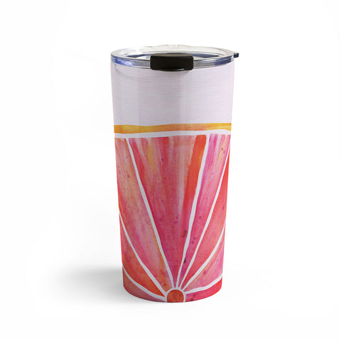 Modern Tropical Sunny Grapefruit Watercolor Travel Mug