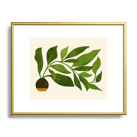 Modern Tropical The Wanderer House Plant Illustration Metal Framed Art Print