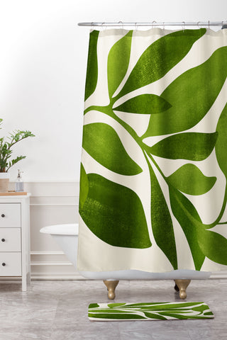 Modern Tropical The Wanderer House Plant Illustration Shower Curtain And Mat