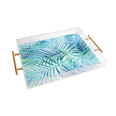 Modern Tropical Tropical Palm Pattern Acrylic Tray