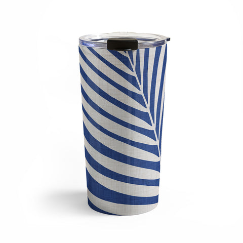 Modern Tropical Vintage Indigo Palm Travel Mug