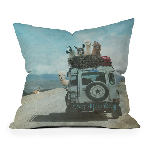 Monika Strigel 1P ALPACA LAMA WANDERLUST Outdoor Throw Pillow