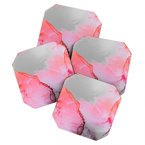 Monika Strigel 1P BETTER TOGETHER PINK INK Coaster Set