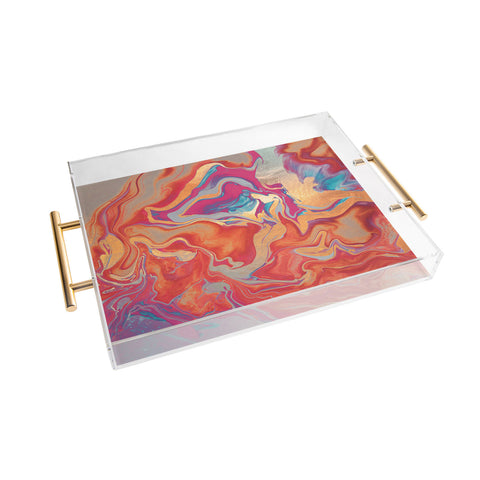 Monika Strigel 1P DRAMAQUEEN GOLD AND FIRE Acrylic Tray