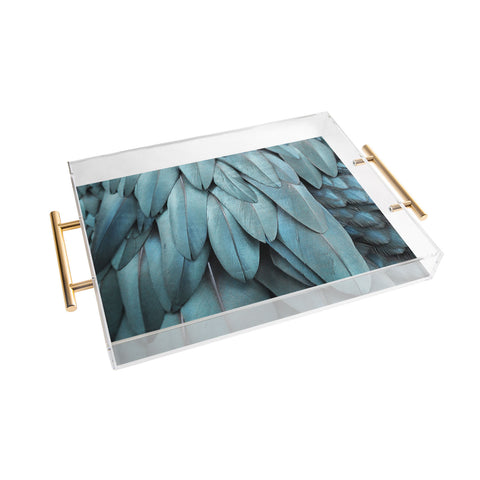 Monika Strigel 1P FEATHERS METALLIC BLUE Acrylic Tray