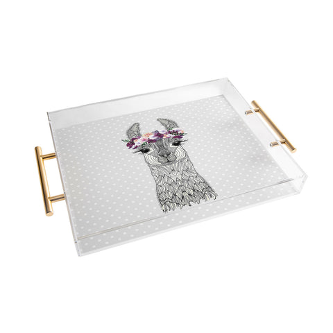Monika Strigel 1P FLOWER GIRL ALPACA GREY Acrylic Tray