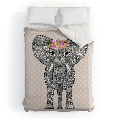 Monika Strigel 1P FLOWER GIRL ELEPHANT GREIGE Duvet Cover