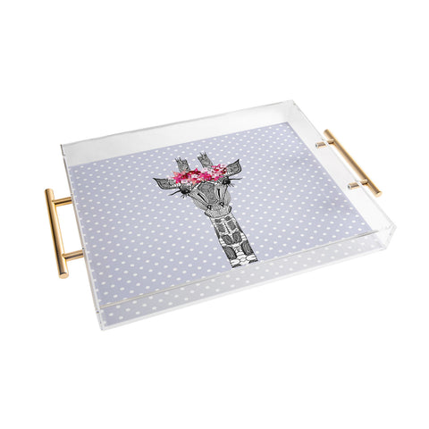 Monika Strigel 1P FLOWER GIRL GIRAFFE LILAC Acrylic Tray
