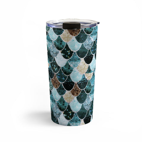 Monika Strigel 1P REALLY MERMAID GOLD TEAL Travel Mug